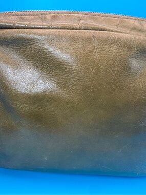 HOBO International Olive Green Leather Clutch Pouch Bag - Wanderer Lining